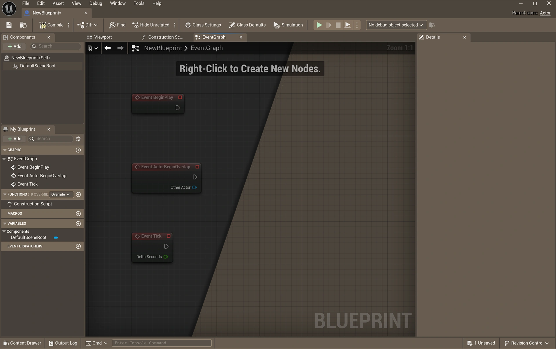 A preview of changing the grid background color in Unreal Engine.
