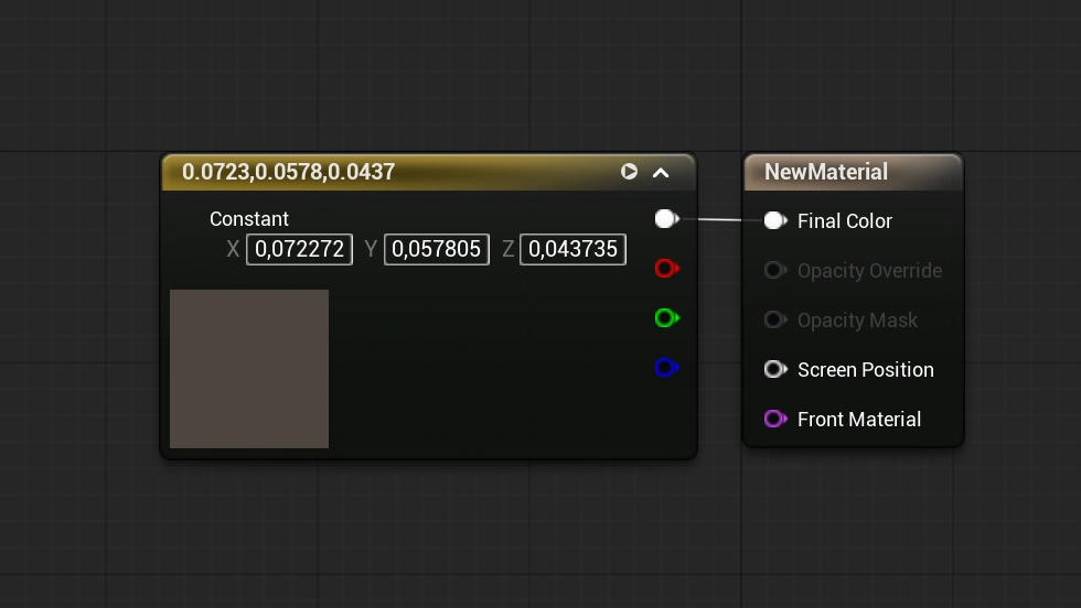 A showcase of the grid material in the Unreal Engine Material Editor.