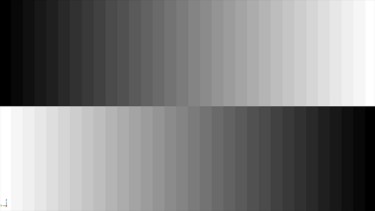 Showcasing grayscale color calibration flag in Unreal Engine.