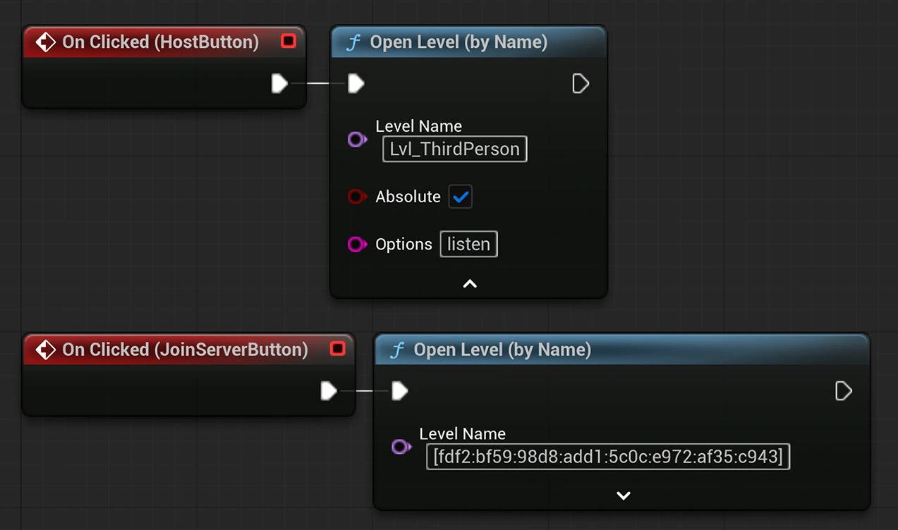 Showcasing how to host and join a server in Unreal Engine.
