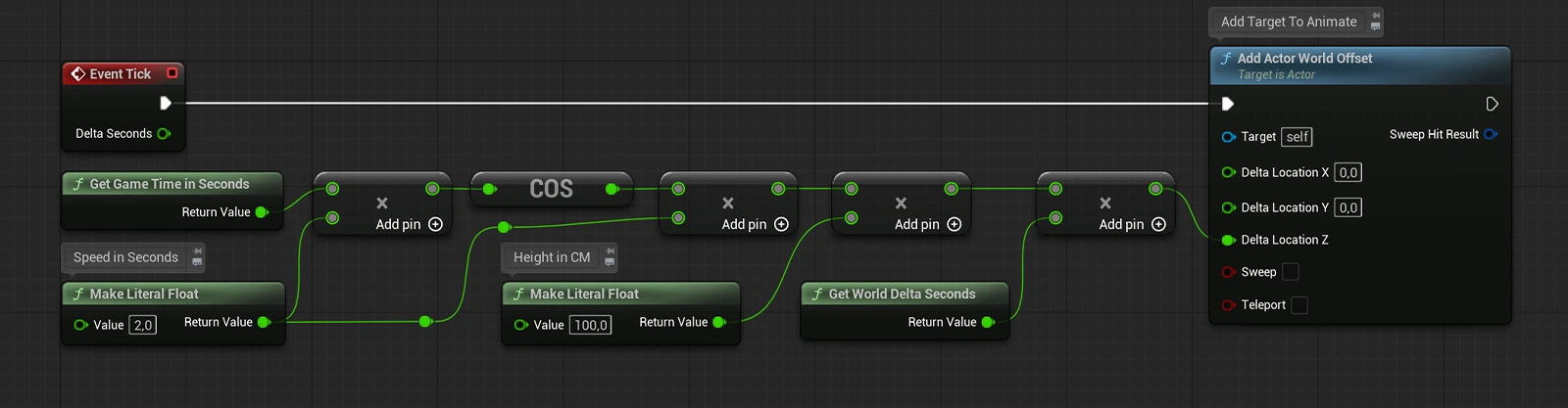 Showcasing the snippet code in Unreal Engine.